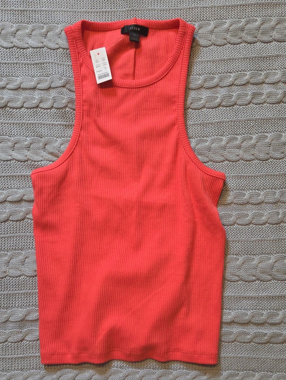 J. Crew NWT FormKnit High-Neck Cutaway Tank Top Red Hot Pink Small